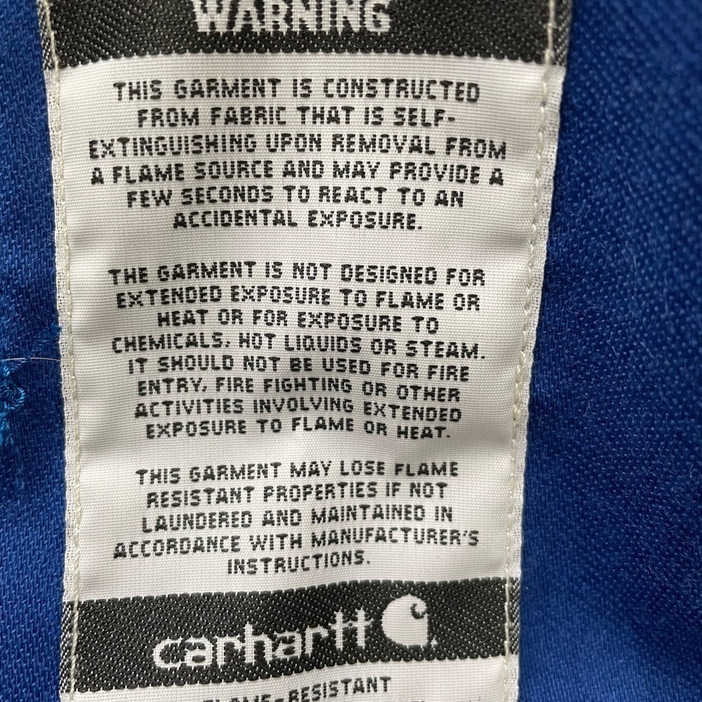 NWOT Carhartt Men's Big & Tall Flame Resistant Lightweight Twill Shirt Size 4X - Picture 6 of 8